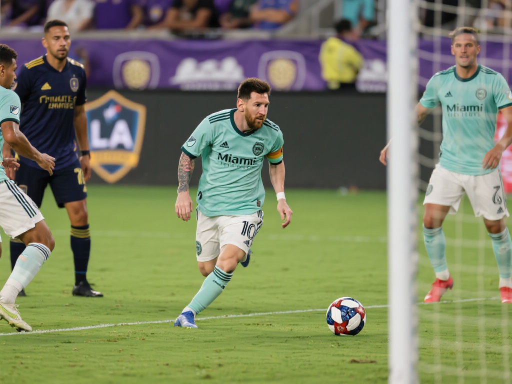 在一场对阵洛杉矶银河的比赛中，梅西不仅打